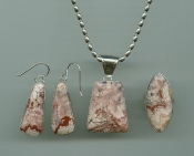 Rosetta Jasper Pendant, Ring and Earrings