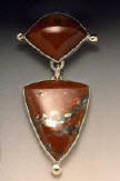 Poppy Jasper and Sterling Silver pin/pendant